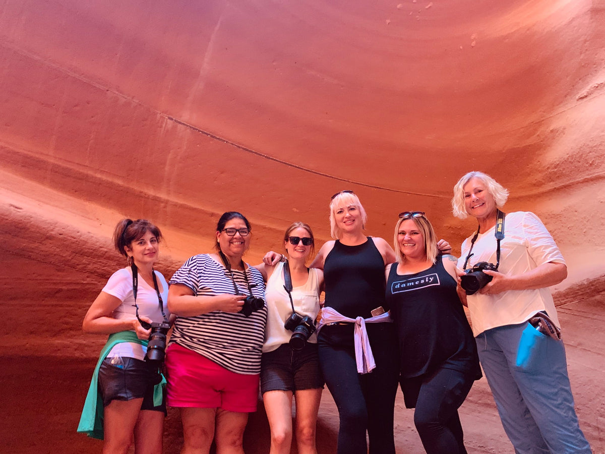 Damesly travelers sharing a group experience